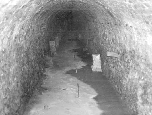 View inside the Victoria Tunnel looking ESE from foot of Ouse Street Entrance
